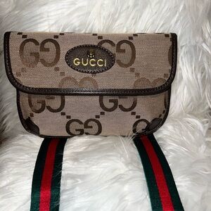 Gucci Beige and Brown GG Crossbody Bag
